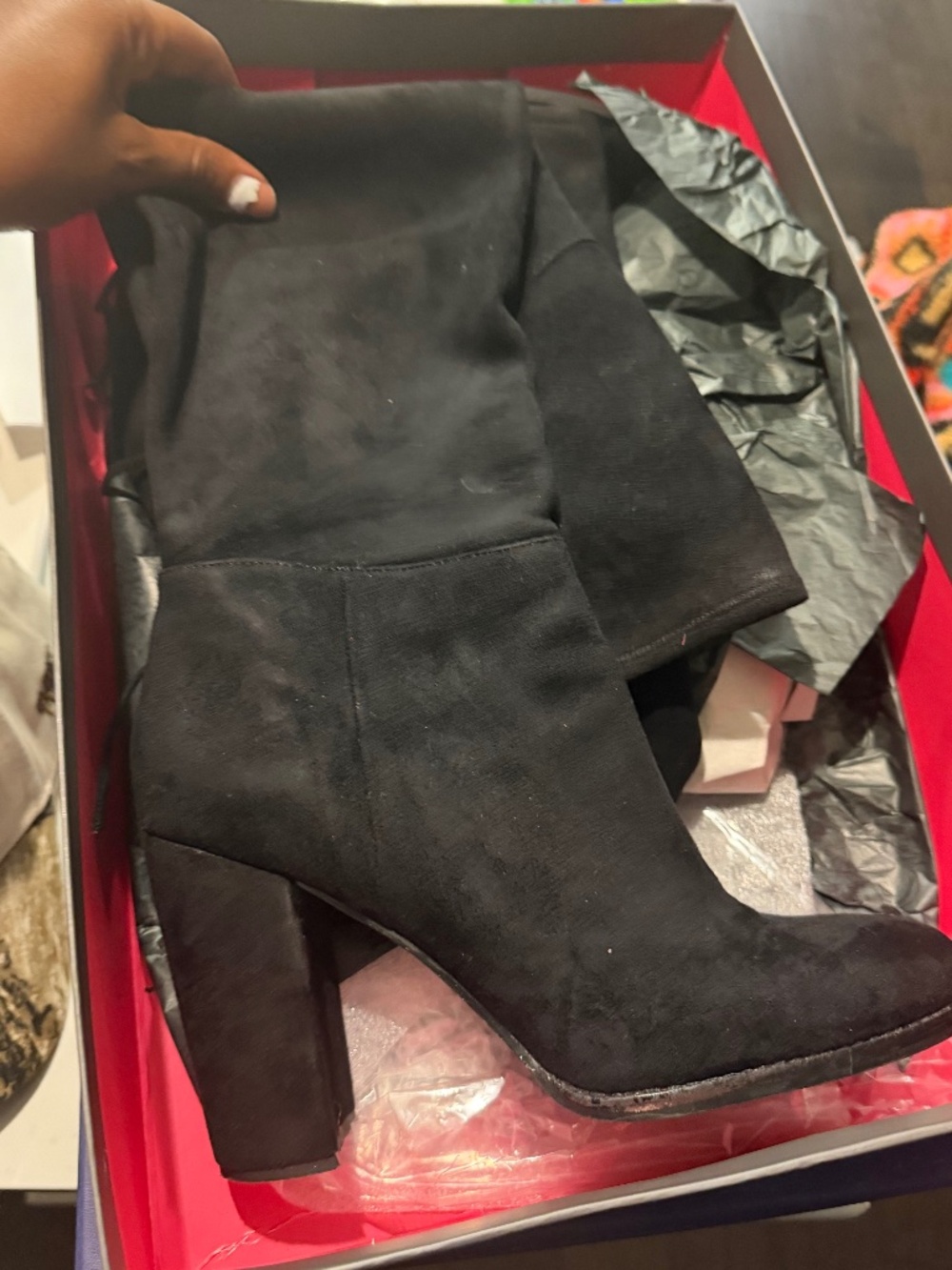 Vince Camuto black knee high boots